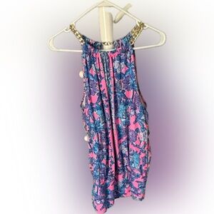 Lilly Pulitzer Sleeveless Pullover Blouse | Bright Pink Print | Size M